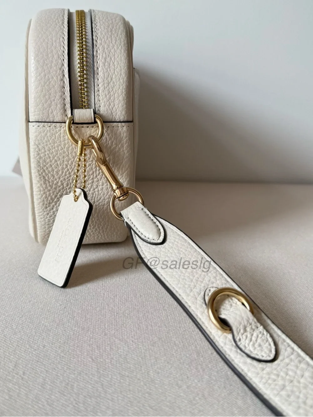 NWT Coach Detachable thicker strap Large Jamie Camera Crossbody bag Chalk White